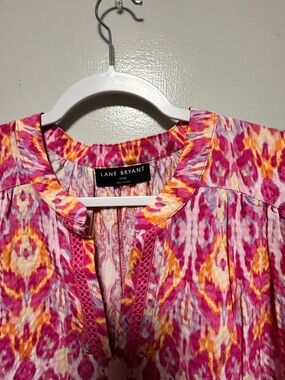 Lane Bryant Pink, Orange & Cream Printed Tunic Top tags just taken off